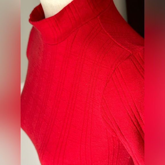 Zara Trafaluc Red Mock Neck Ribbed Top size Small - Picture 5 of 9